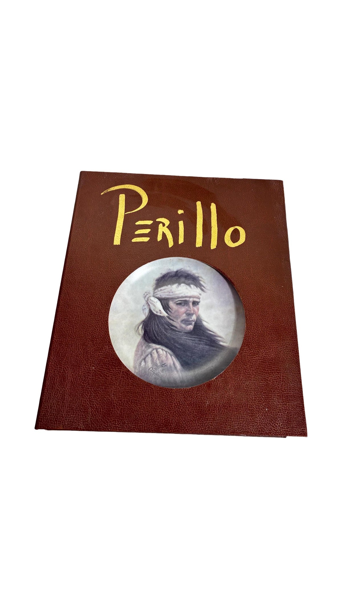 Vintage Perillo Leather Bound Native American Coffee Table Art Portfolio Book 1980s Collector Volume