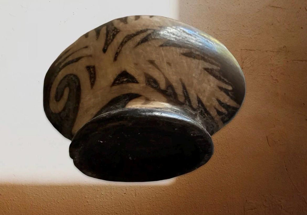 Handcrafted Ceramic Palm Motif Vessel | Lencan Style Sculptural Vase, Organic Modern Decor