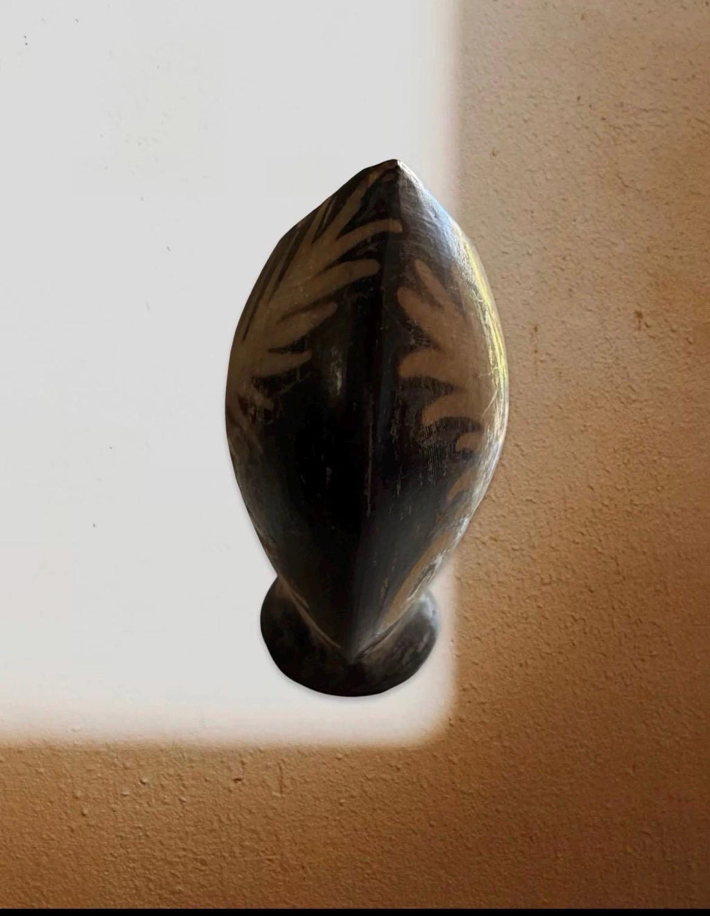 Handcrafted Ceramic Palm Motif Vessel | Lencan Style Sculptural Vase, Organic Modern Decor