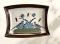 Vintage Tonalá Pottery Tray | Hand Painted Blue Birds, Folk Art Ceramic Catchall