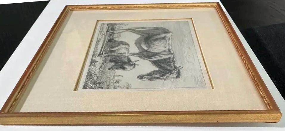 Jean-Jacques de Boissieu 1797 Jenny With Its Foal Antique French Engraving