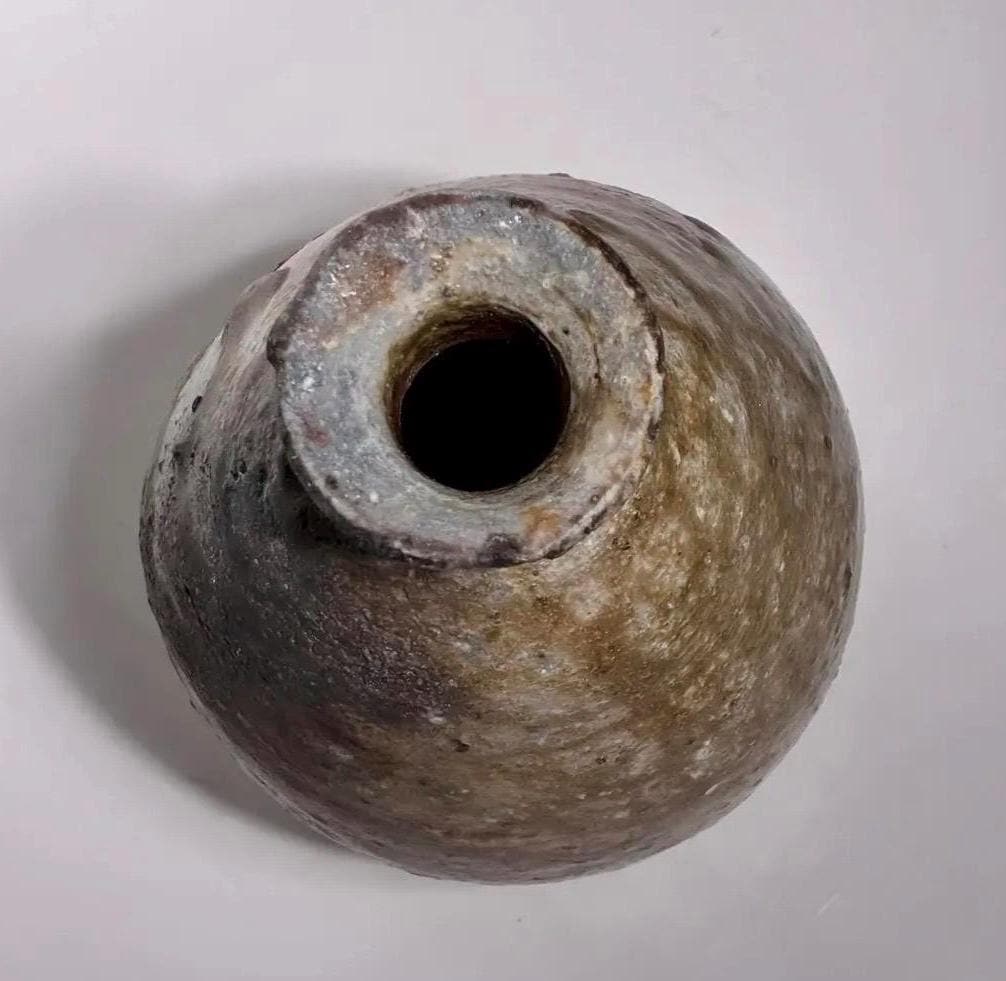 Japanese Studio Pottery Vase | Shell Impressed Stoneware Bud Vase | Organic Modern Decor