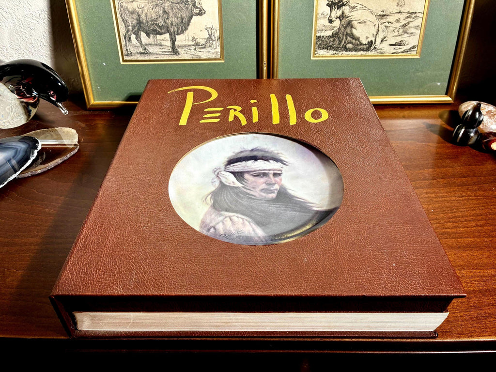 Vintage Perillo Leather Bound Native American Coffee Table Art Portfolio Book 1980s Collector Volume