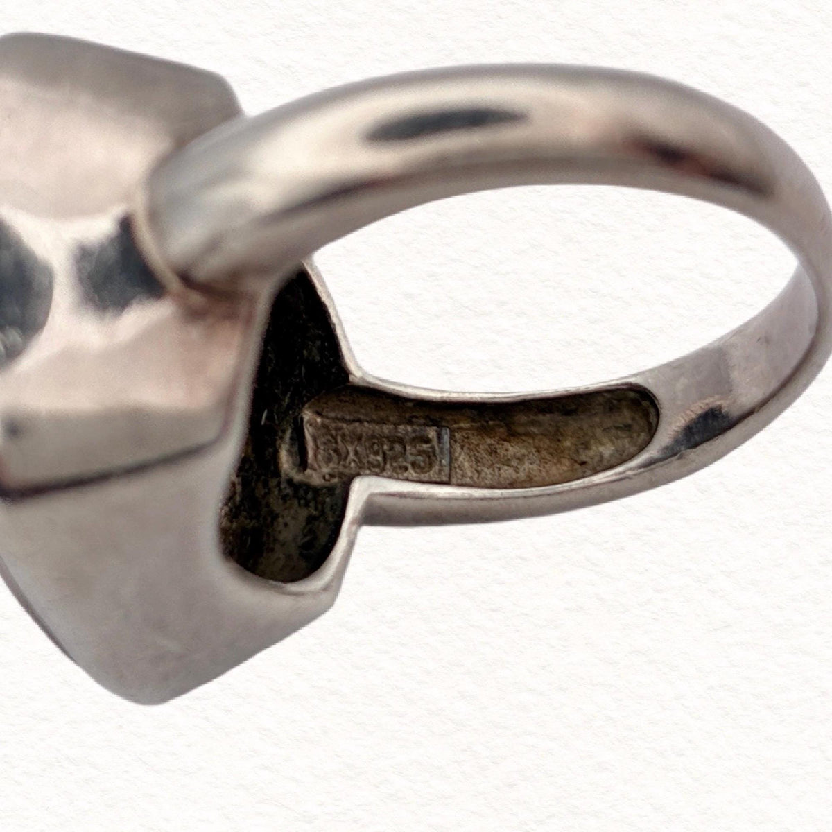 Vintage Sterling Silver Tigers Eye Statement Ring | Modernist Artisan Cocktail Ring | Size 7