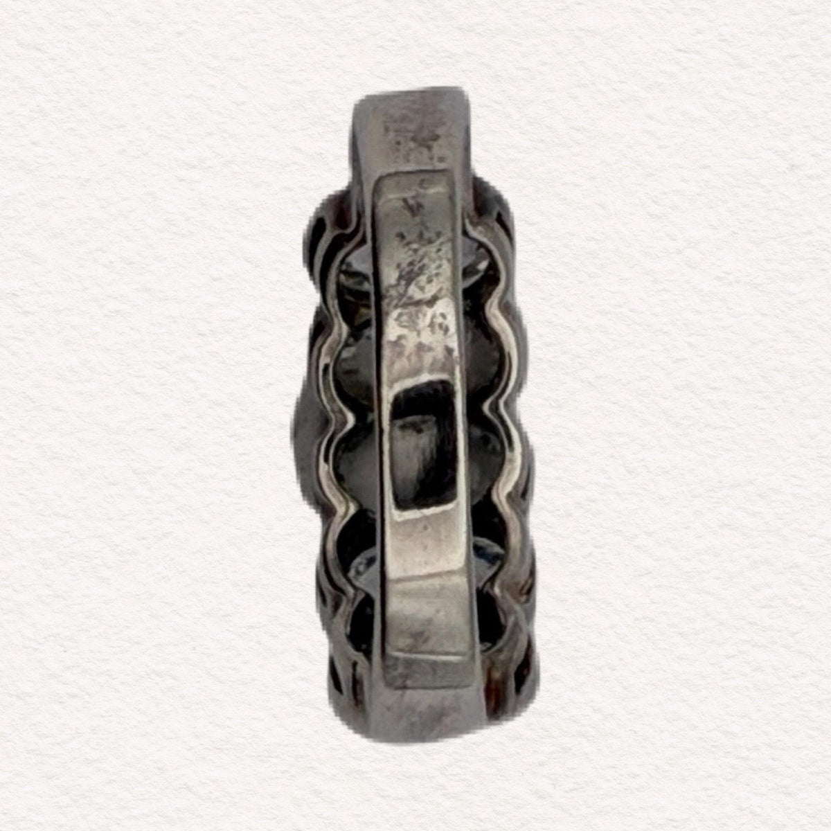 Vintage Sterling Silver Five Oval Stone CZ Ring | Stackable 925 Half Eternity Band