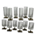 Rosenthal Germany Studio Linie Linear Smoke Crystal Glasses MCM Barware Set - 12