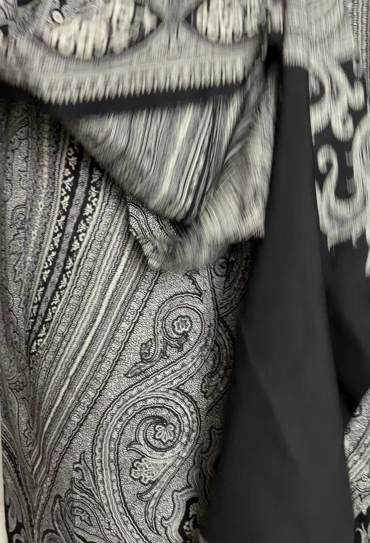 Pauline Trigère Archival Vintage Elegant Bohemian Evening Dress + Scarf Set